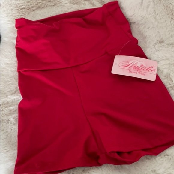 Natalie Dance Wear Red Shorts - Picture 1 of 4